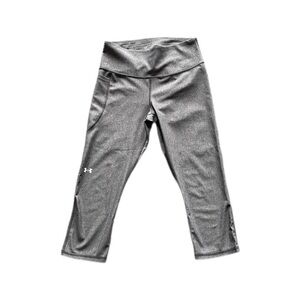 Under Armour Gray Compression HeatGear High Waisted Pocketed Capris Women’s M